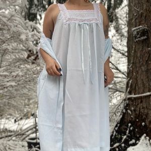 Vintage Light Blue Nightgown & Robe
